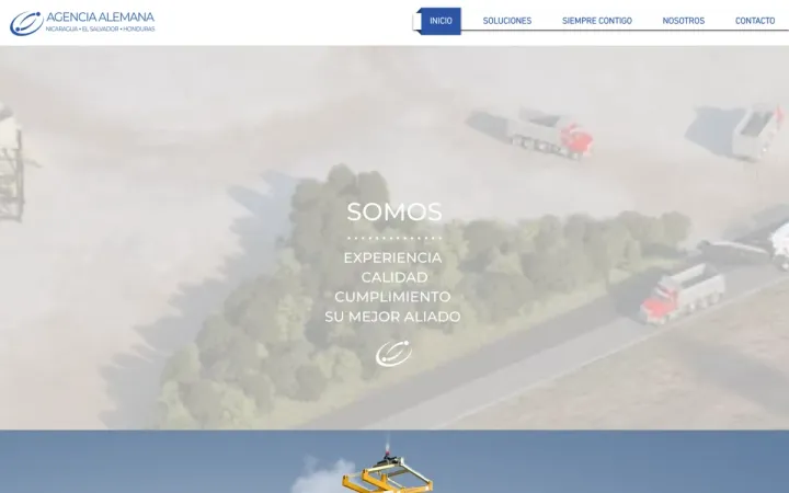 Agencia Alemana website on a laptop