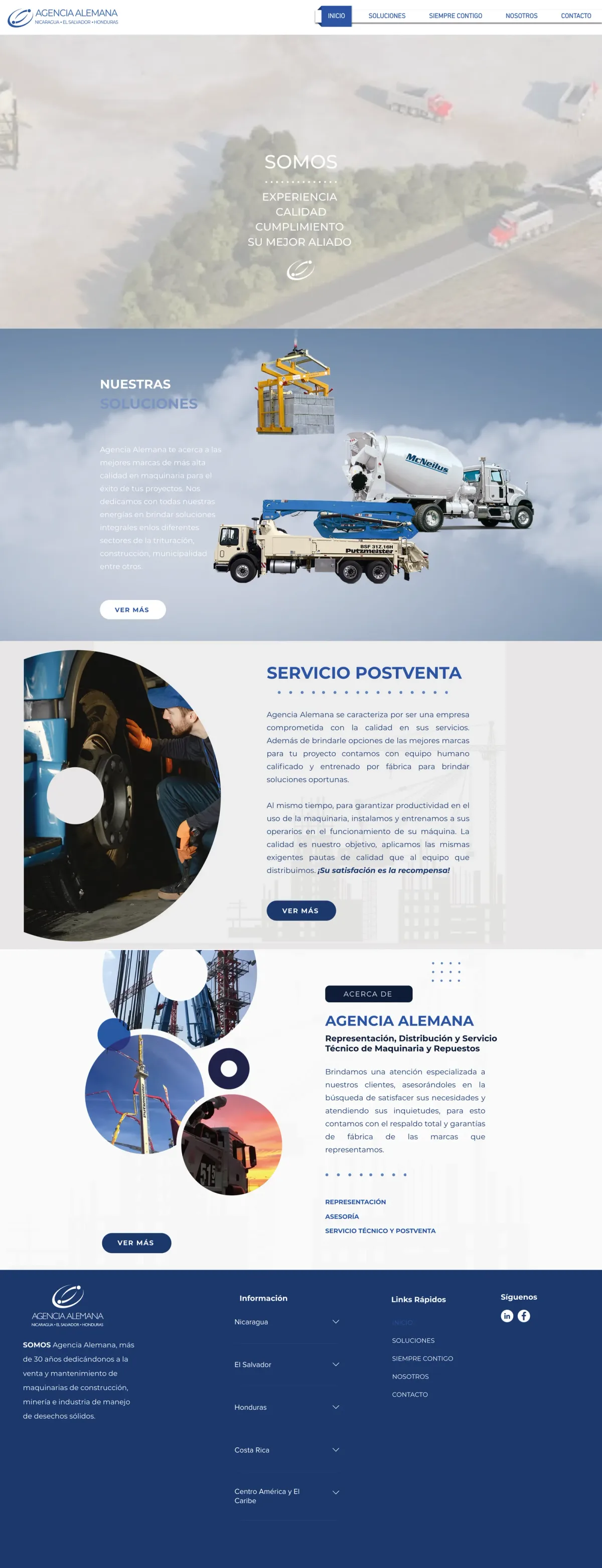 Agencia Alemana website on a laptop