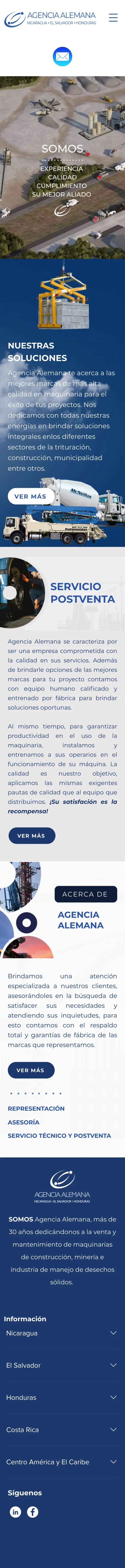Agencia Alemana website on a phone