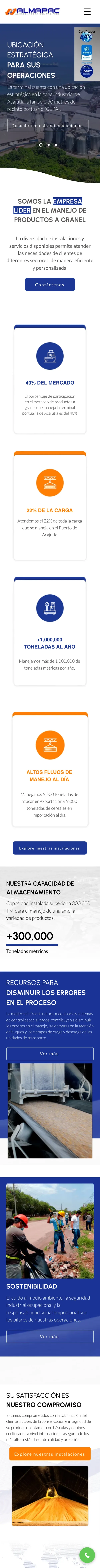 ALMAPAC website on a phone