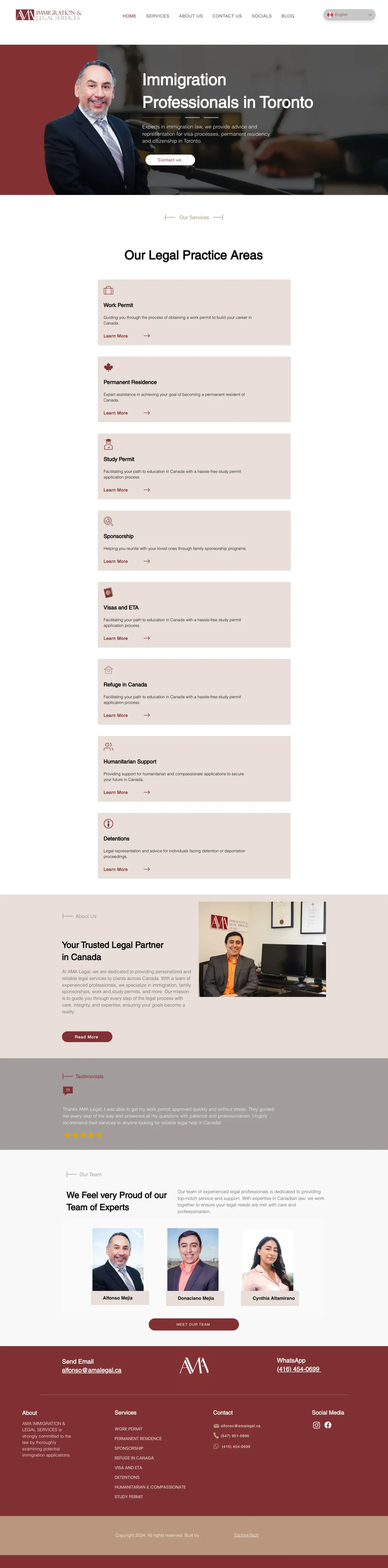 AMA Legal website on a laptop