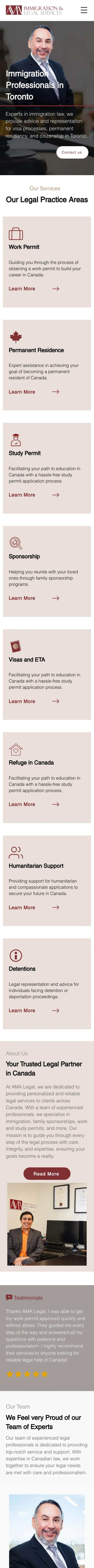 AMA Legal website on a phone