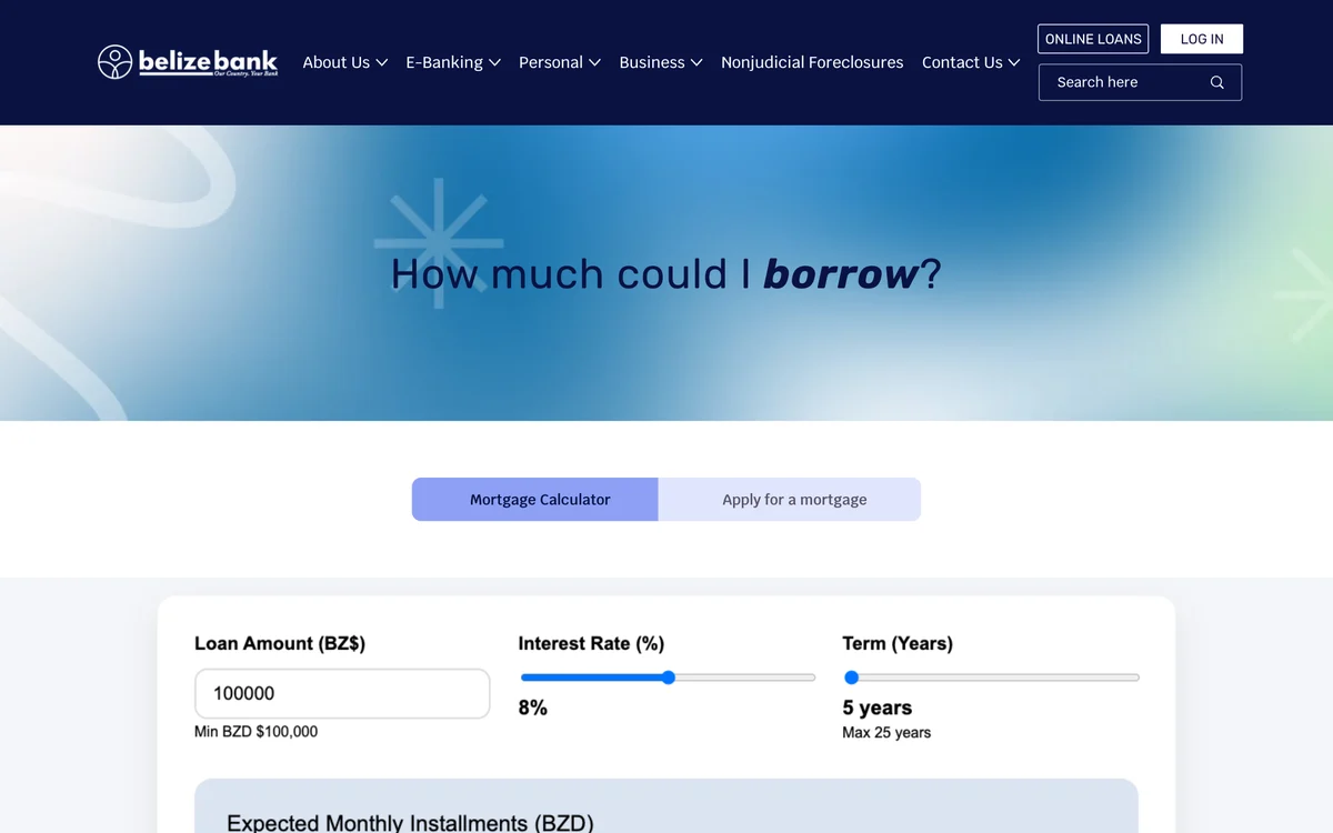 Belize Bank website