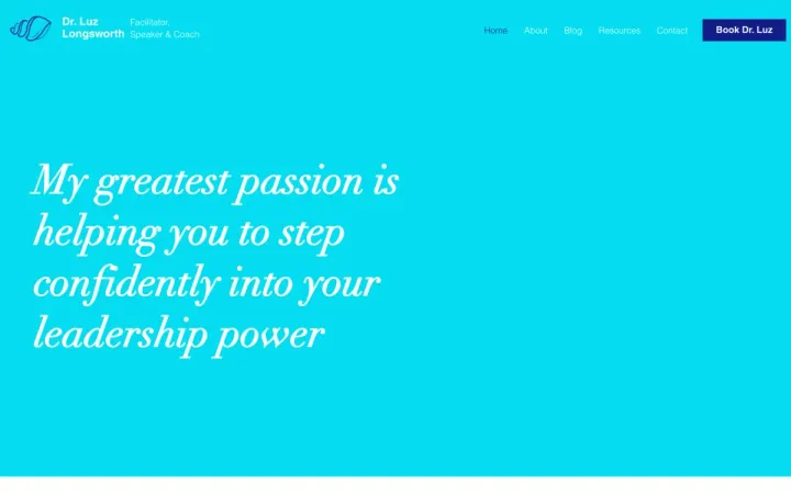Dr. Luz Longsworth website on a laptop