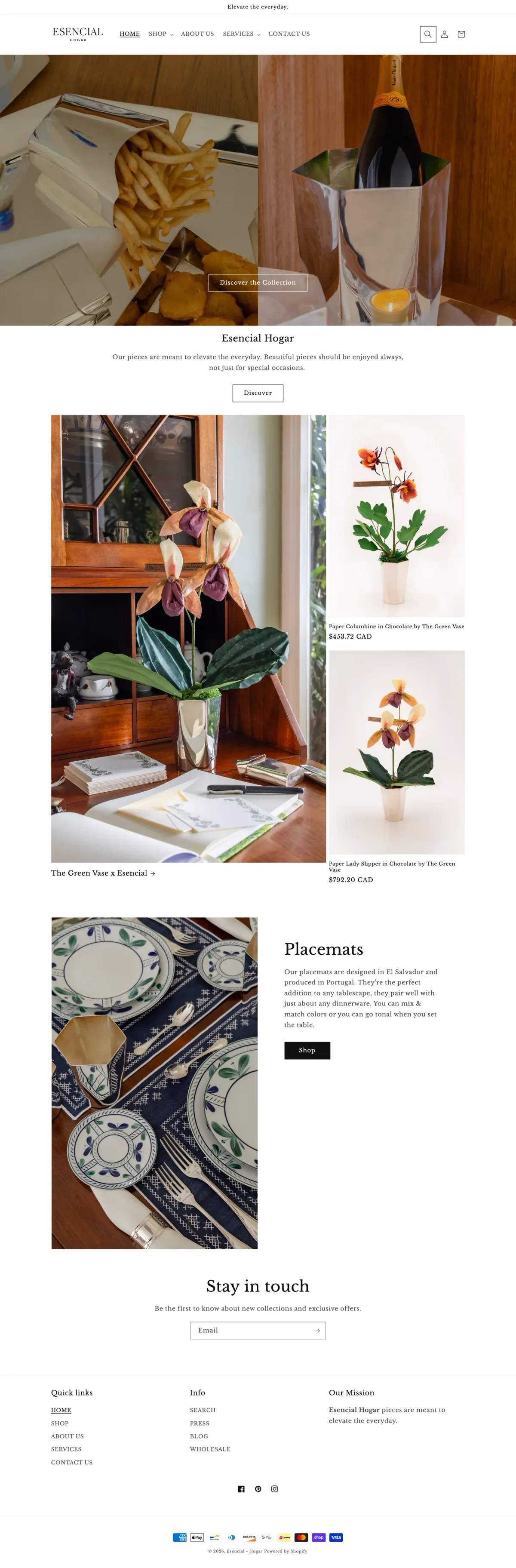Esencial Hogar website