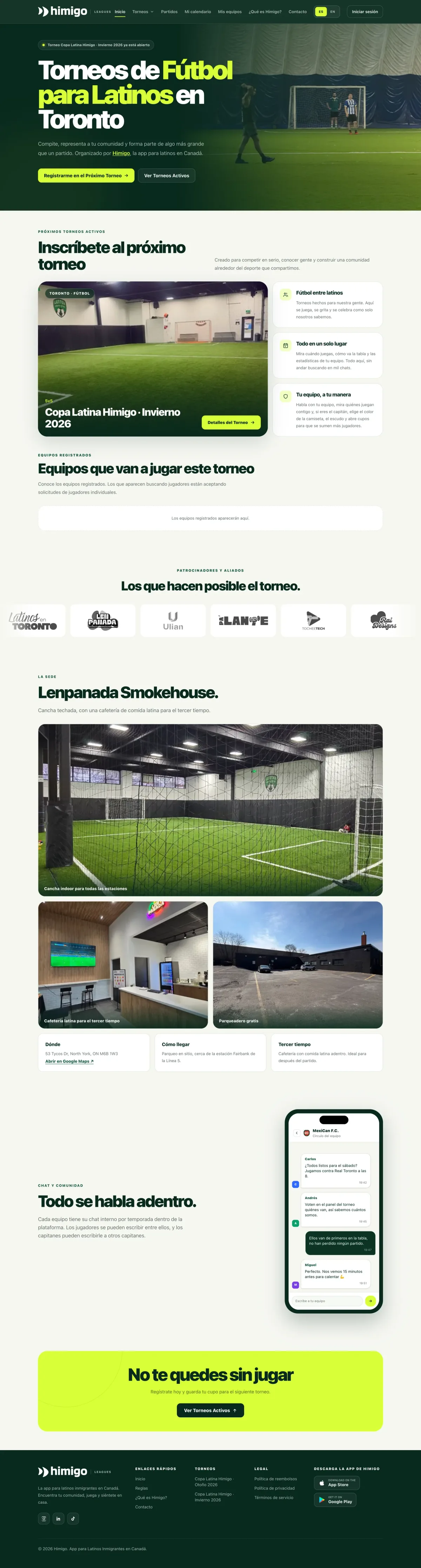 Himigo Leagues website on a laptop