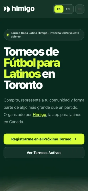 Himigo Leagues website on a phone