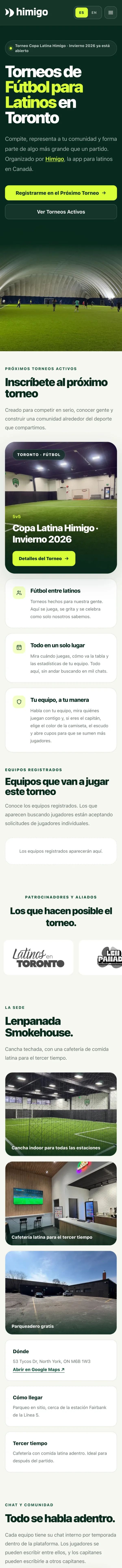 Himigo Leagues website on a phone