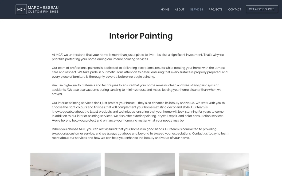 Marchesseau Custom Finishes website