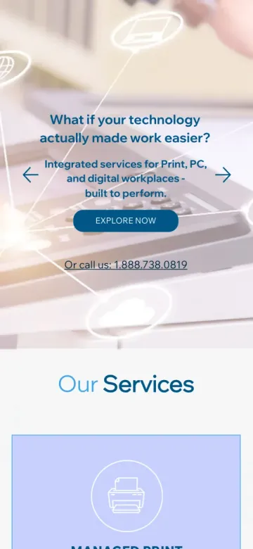 QRX Technology website on a phone
