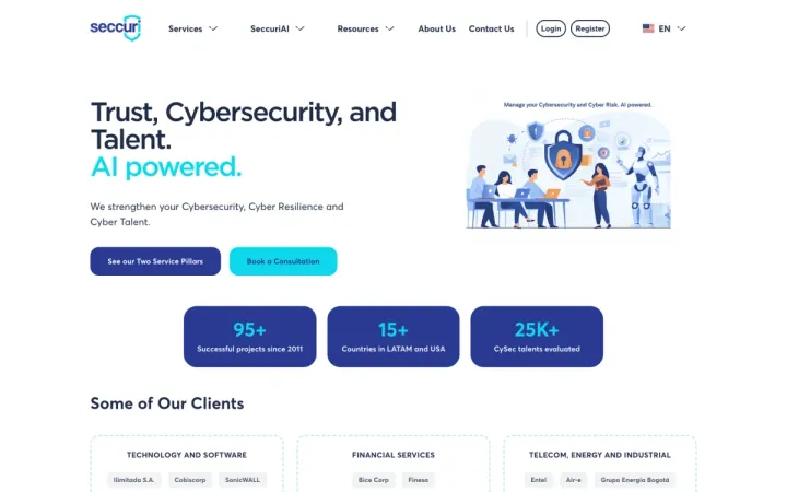 Seccuri website on a laptop