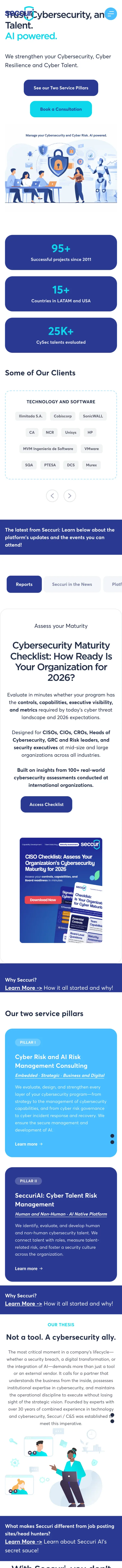 Seccuri website on a phone